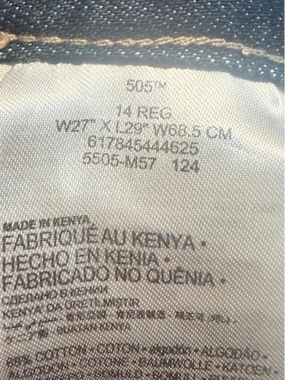 Levi’s 505 Girls Regular Fit Straight Leg Jeans Size 14 Regular 27x29 1375